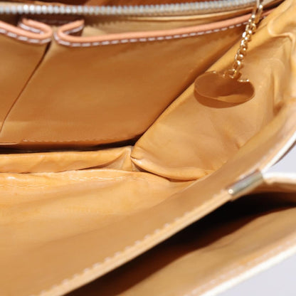 Celine CELINE Macadam Canvas Shoulder Bag PVC Leather White Gold Authentic 146823
