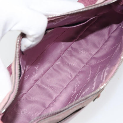 Salvatore Ferragamo Salvatore Ferragamo Gancini Shoulder Bag Suede Pink Silver Authentic 166453