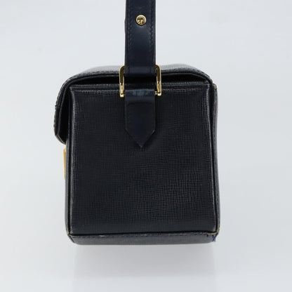Givenchy GIVENCHY Hand Bag Leather Navy Gold Authentic SW1855