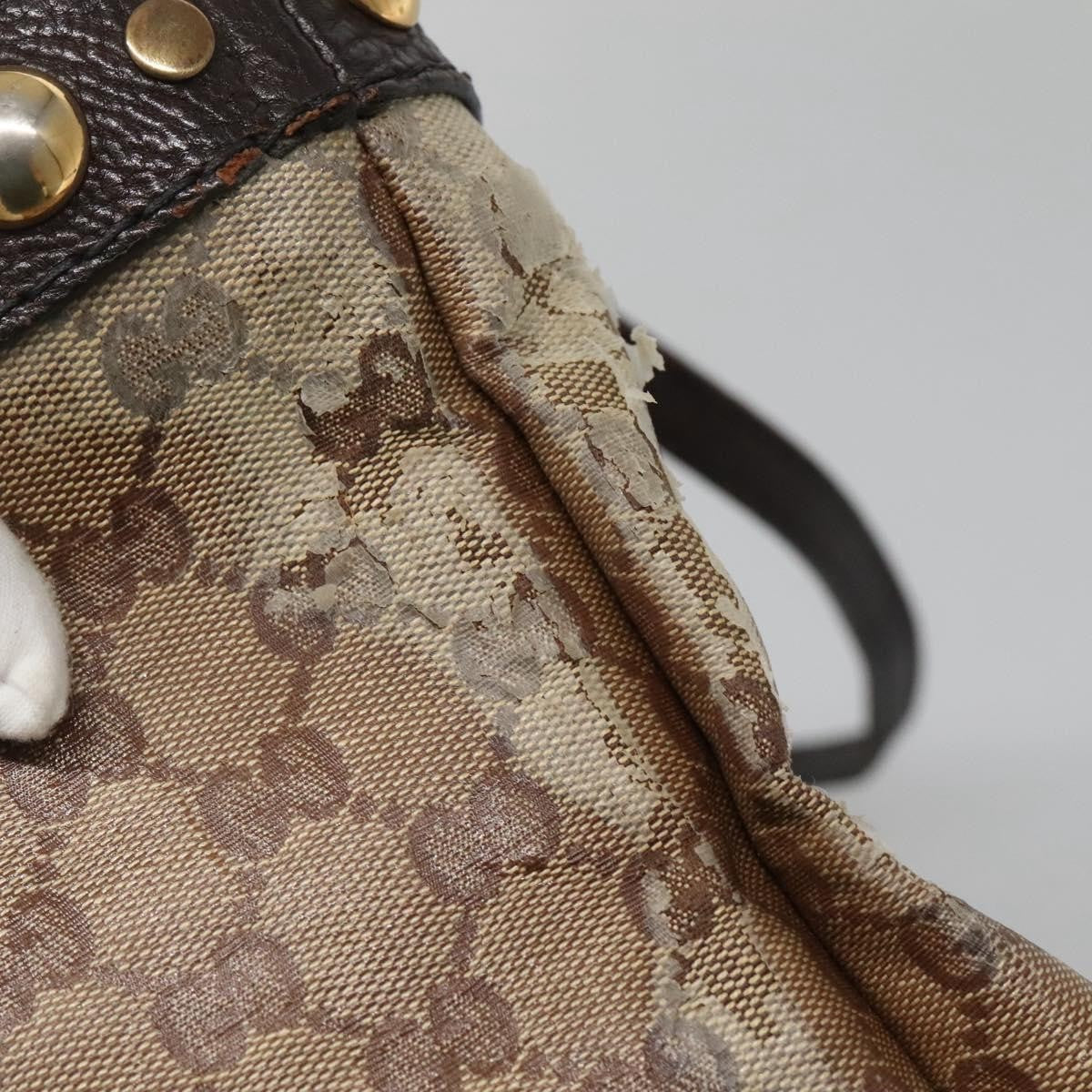 Gucci GUCCI GG Crystal Tote Bag Coated Canvas Beige Gold 207291 Authentic 139548
