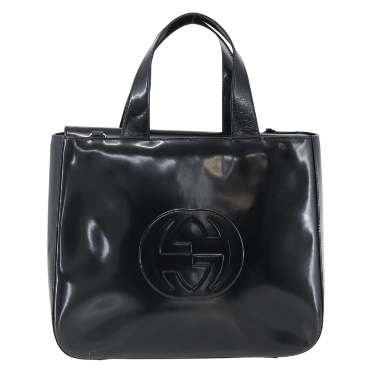 Gucci GUCCI Hand Bag Patent leather Black Silver 000 1013 0504 Authentic ka2334