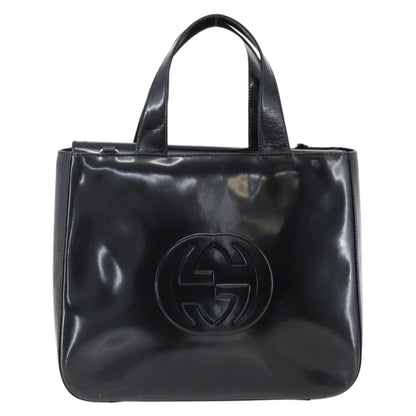 Gucci GUCCI Hand Bag Patent leather Black Silver 000 1013 0504 Authentic ka2334