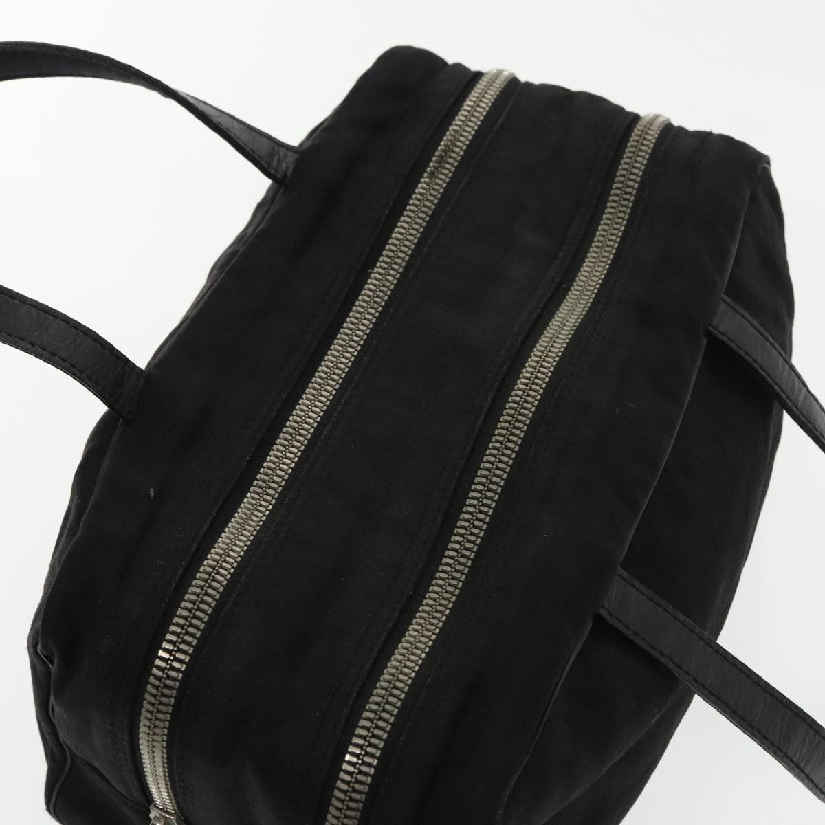 Fendi FENDI Hand Bag Cotton Nylon Black Silver Authentic ti2136