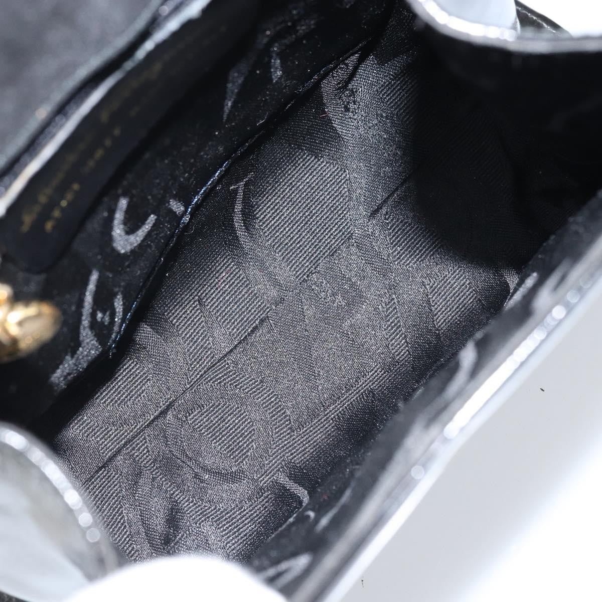 Salvatore Ferragamo Salvatore Ferragamo Vala Hand Bag Patent leather 2way Black Gold Authentic LNZ738