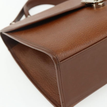 Burberrys Burberrys Hand Bag Leather 2way Brown Gold Authentic 178273