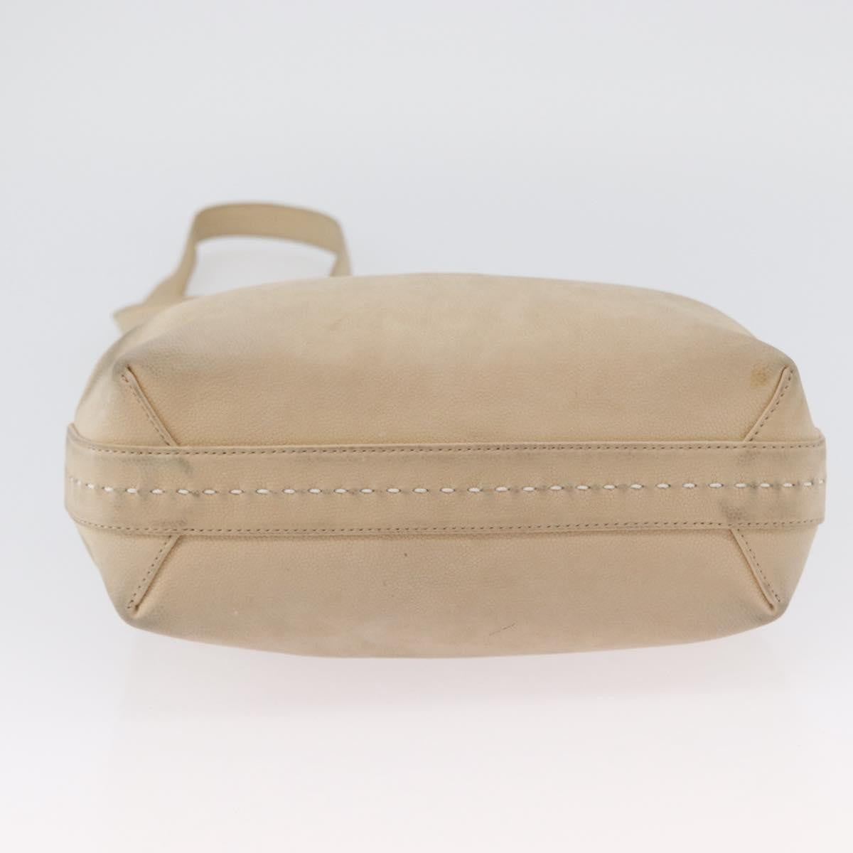 Celine CELINE Hand Bag Leather 2way Beige Gold Authentic 166991