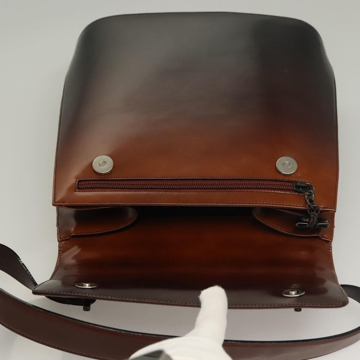 Salvatore Ferragamo Salvatore Ferragamo Gancini Shoulder Bag Leather Brown Authentic 132512