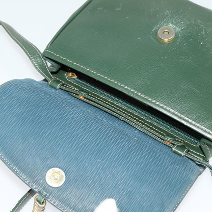 Loewe LOEWE Velazquez Hand Bag Leather 2way Green Gold Authentic ep10716