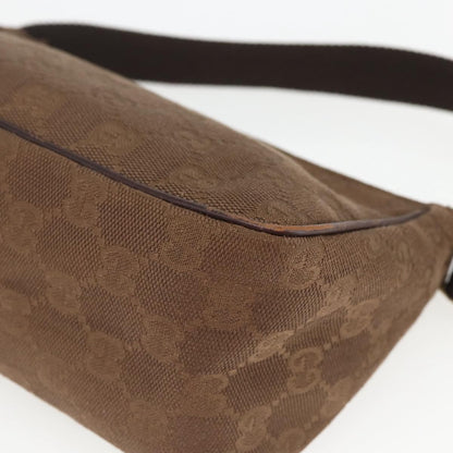 Gucci GUCCI GG Canvas Shoulder Bag Brown Gold 106644 Authentic 164050
