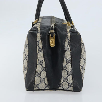Gucci GUCCI GG Supreme Hand Bag PVC Navy Gold Authentic YKZ165