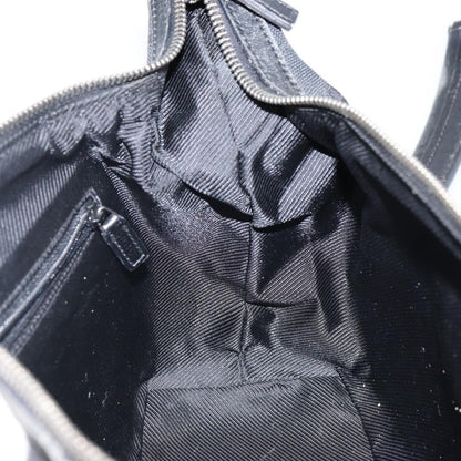 Gucci GUCCI GG Canvas Shoulder Bag Black Silver 001 4302 Authentic 144270
