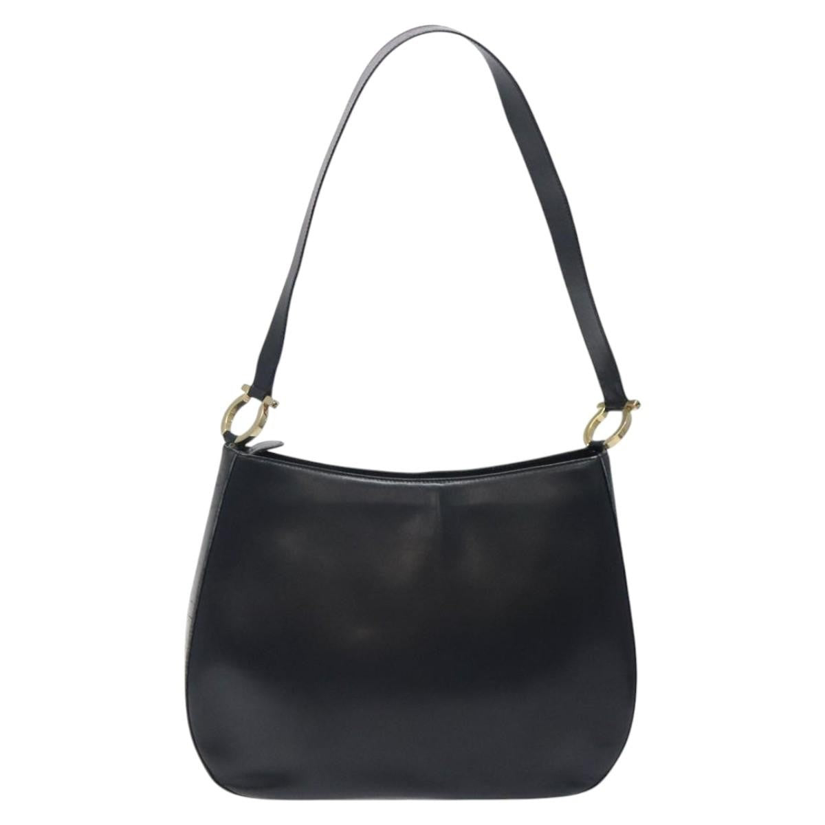 Salvatore Ferragamo Salvatore Ferragamo Shoulder Bag Leather Black Gold Authentic bs25932