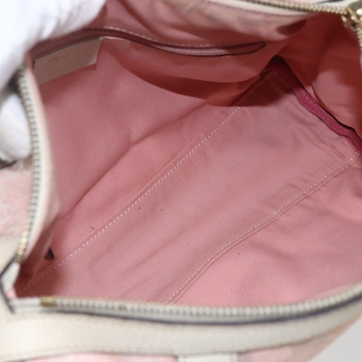 Gucci GUCCI GG Canvas Hand Bag Outlet Pink Gold 130942 Authentic 160602