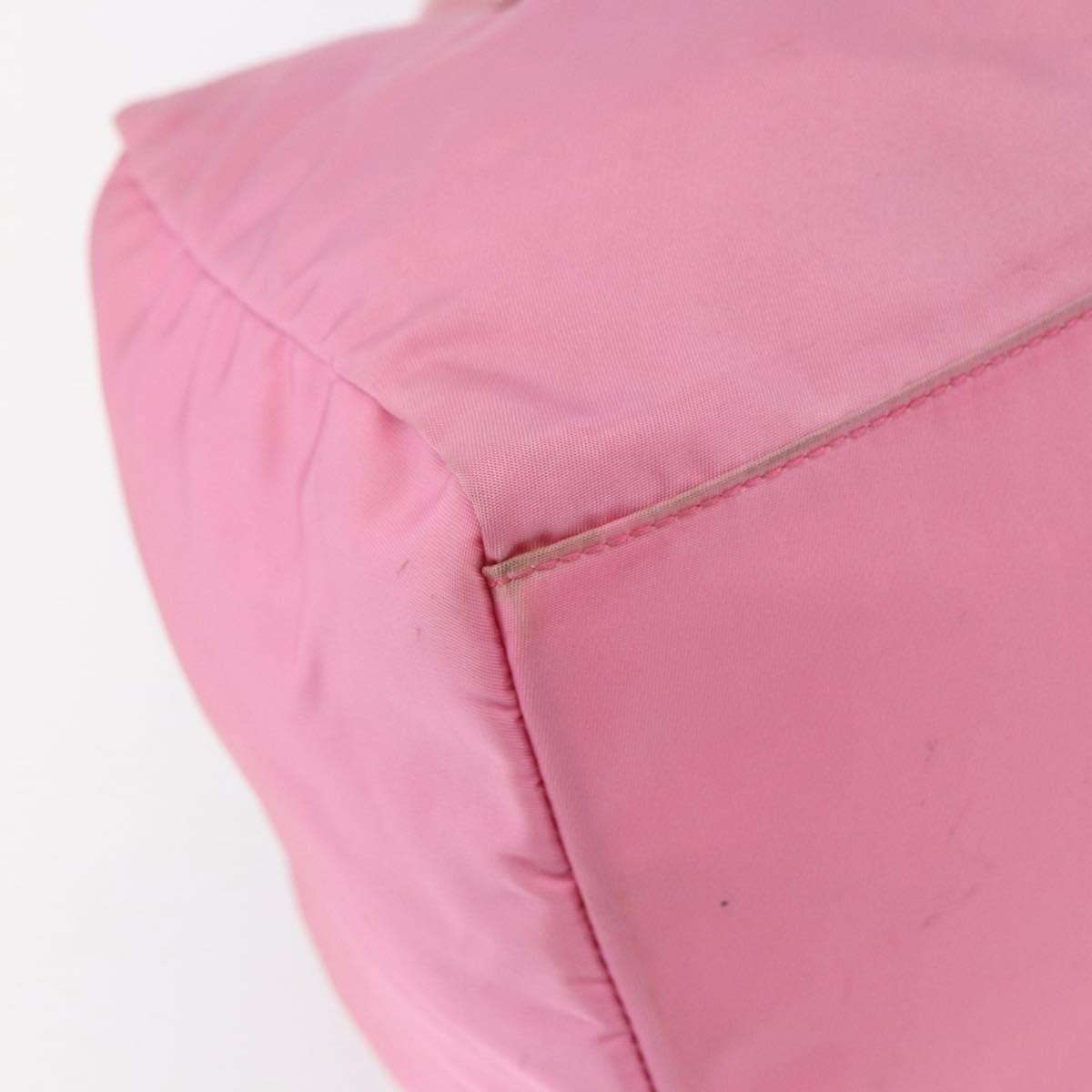 Prada PRADA Hand Bag Nylon Pink Silver Authentic 155083