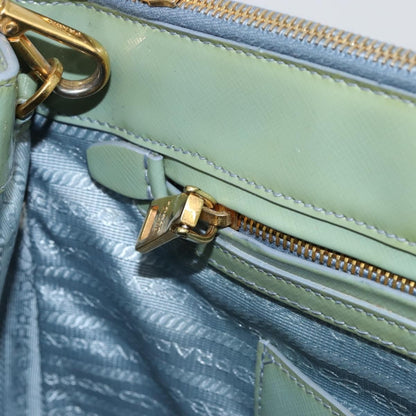 Prada PRADA Galleria Hand Bag Safiano leather 2way Green Gold Authentic bs35189