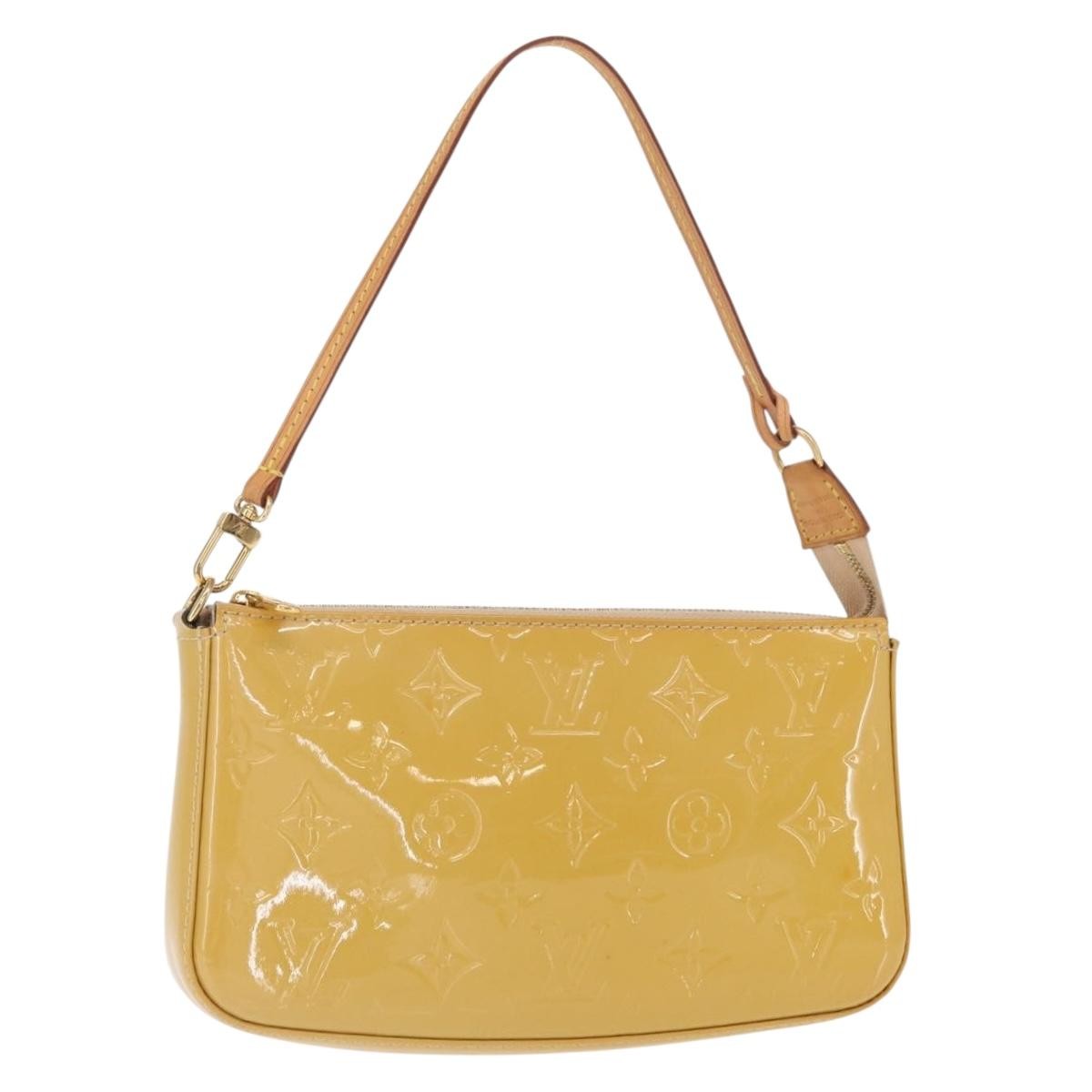 Louis Vuitton LOUIS VUITTON Vernis Pochette Accessoires Accessory Pouch Citrin LV Authentic 161520 Bag