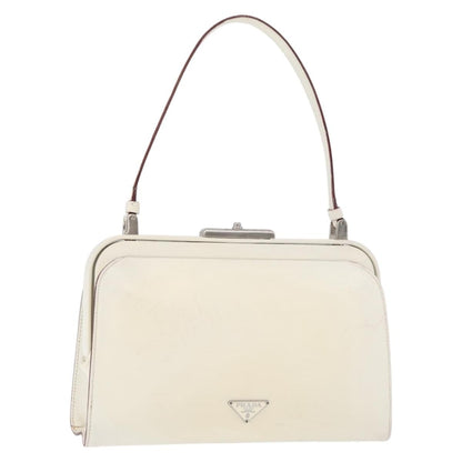 Prada PRADA Hand Bag Leather White Silver Authentic 178207