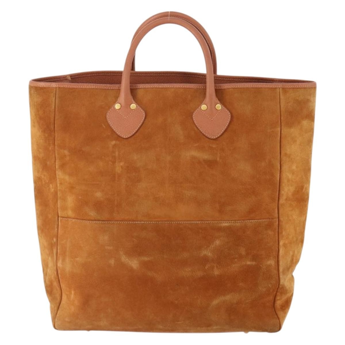 Gucci GUCCI Tote Bag Suede Brown Gold 002 58 0233 Authentic YKZ146