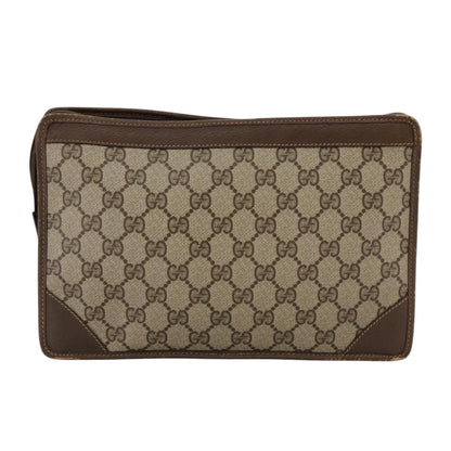 Gucci GUCCI GG Supreme Clutch Bag PVC Beige Authentic yk16830