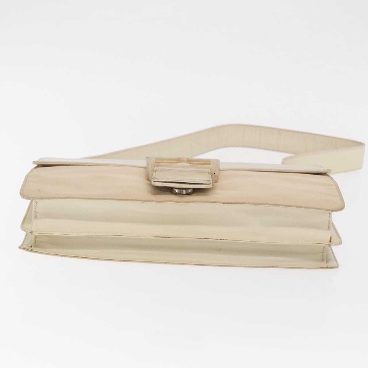 Prada PRADA Shoulder Bag Nylon Beige Silver Authentic bs33180
