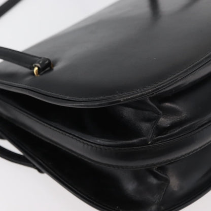 Gucci GUCCI Hand Bag Leather Black Gold Authentic ep14155