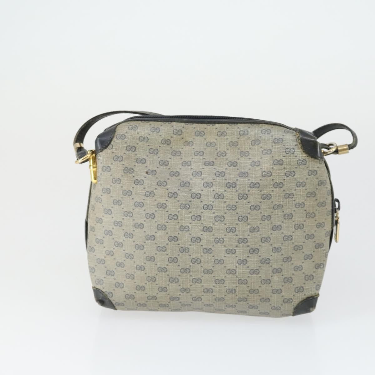 Gucci GUCCI Micro GG Canvas GG Micro Supreme Bag Leather 3 Set Navy Brown Authentic fm5061