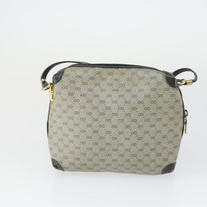 Gucci GUCCI Micro GG Canvas GG Micro Supreme Bag Leather 3 Set Navy Brown Authentic fm5061