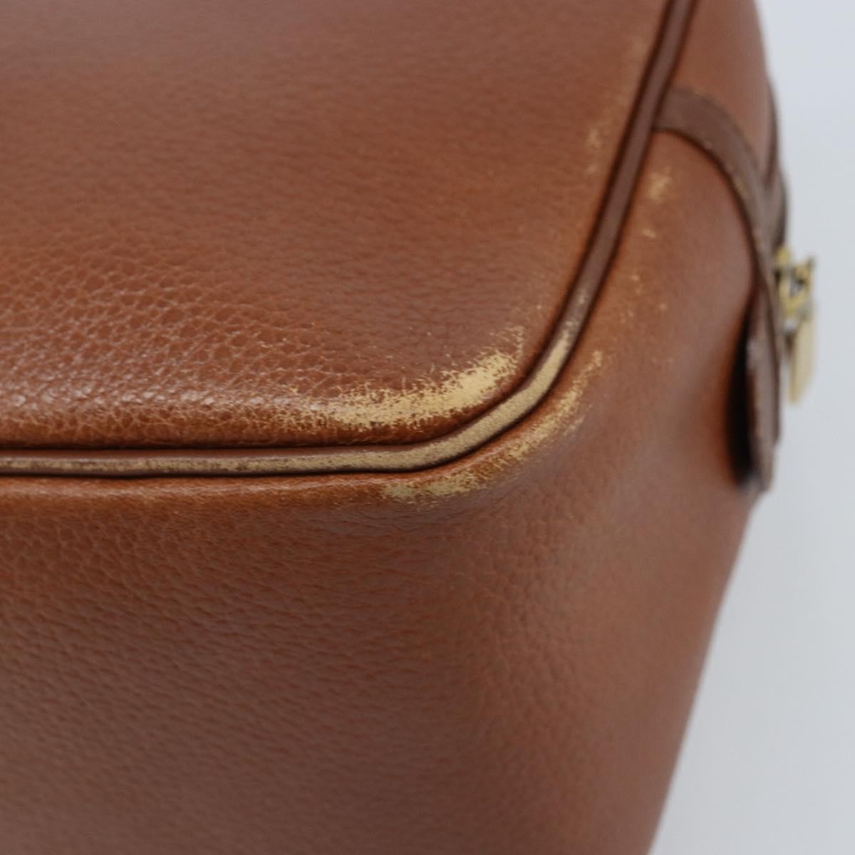 Burberrys Burberrys Hand Bag Leather Brown Gold Authentic ka3026
