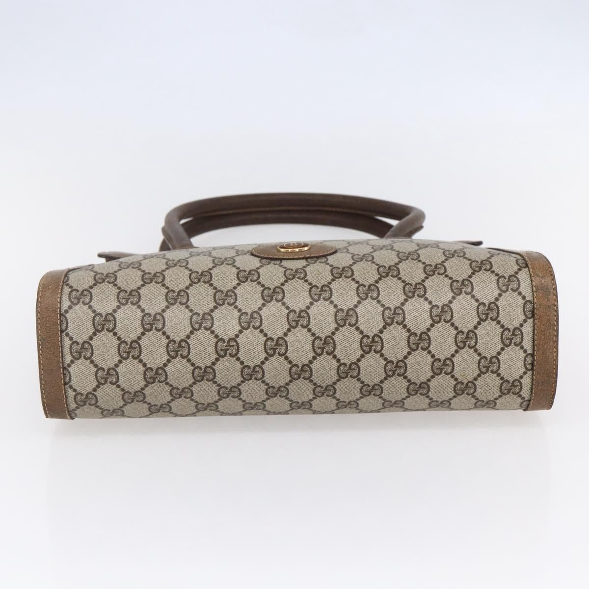 Gucci GUCCI GG Supreme Hand Bag PVC Beige Gold Authentic 150024