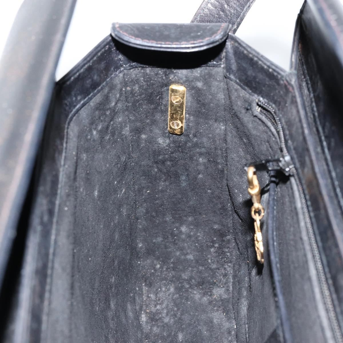 Gucci GUCCI Shoulder Bag Leather Black Gold Authentic 155306