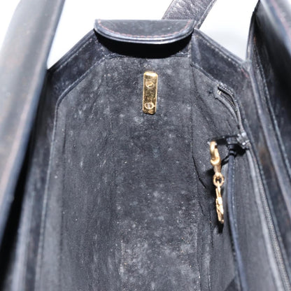 Gucci GUCCI Shoulder Bag Leather Black Gold Authentic 155306