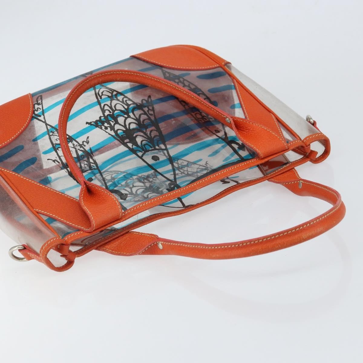 Prada PRADA Hand Bag Vinyl Clear Silver Authentic 161719