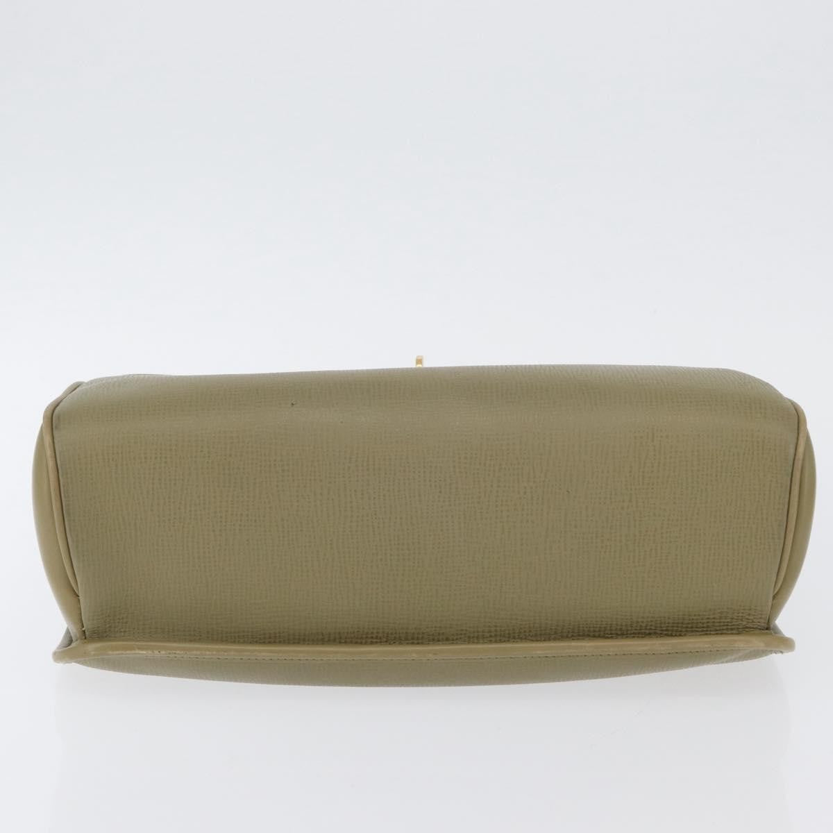 Gucci GUCCI Hand Bag Leather Green Gold Authentic YKZ715