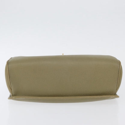 Gucci GUCCI Hand Bag Leather Green Gold Authentic YKZ715