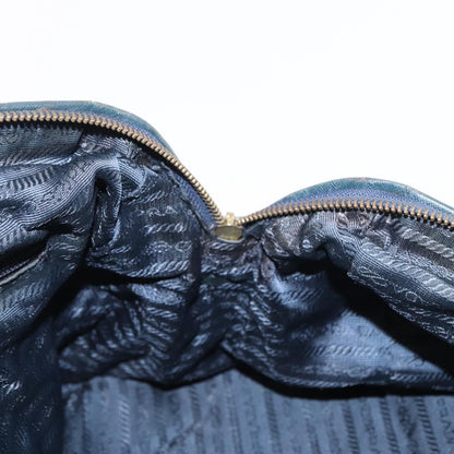 Prada PRADA Shoulder Bag Nylon Navy Gold Authentic 151665