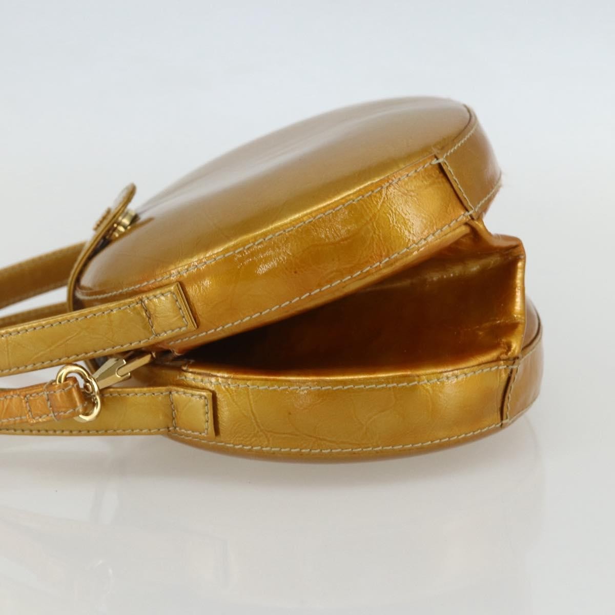 Loewe LOEWE Hand Bag Patent leather 2way Gold Authentic ka527