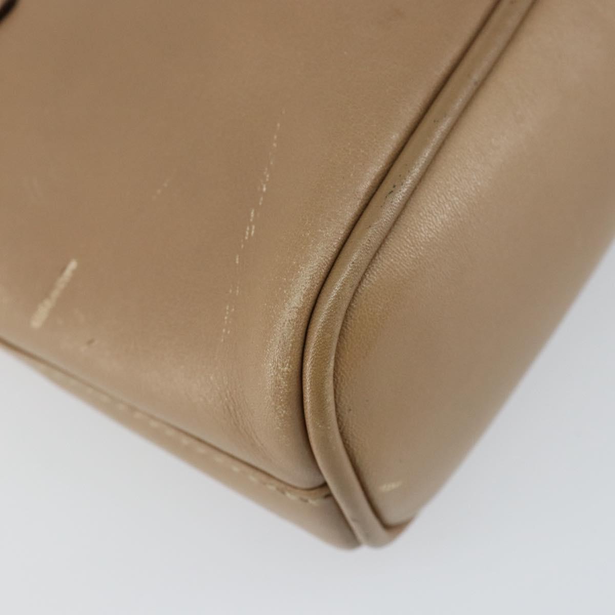 Gucci GUCCI Bamboo Hand Bag Leather 2way Beige Gold 007 2865 0231 Authentic 143591