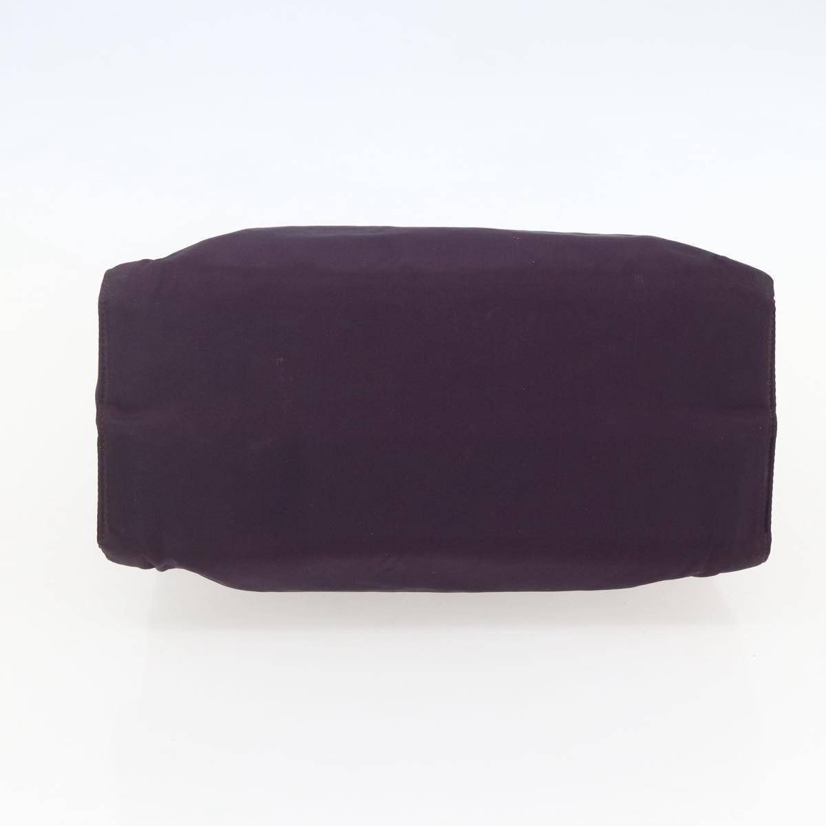 Prada PRADA Hand Bag Nylon Metal Purple Gold Authentic 155415