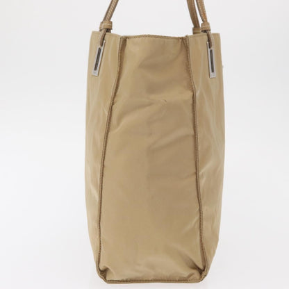 Prada PRADA Tote Bag Nylon Leather Beige Silver Authentic 156731
