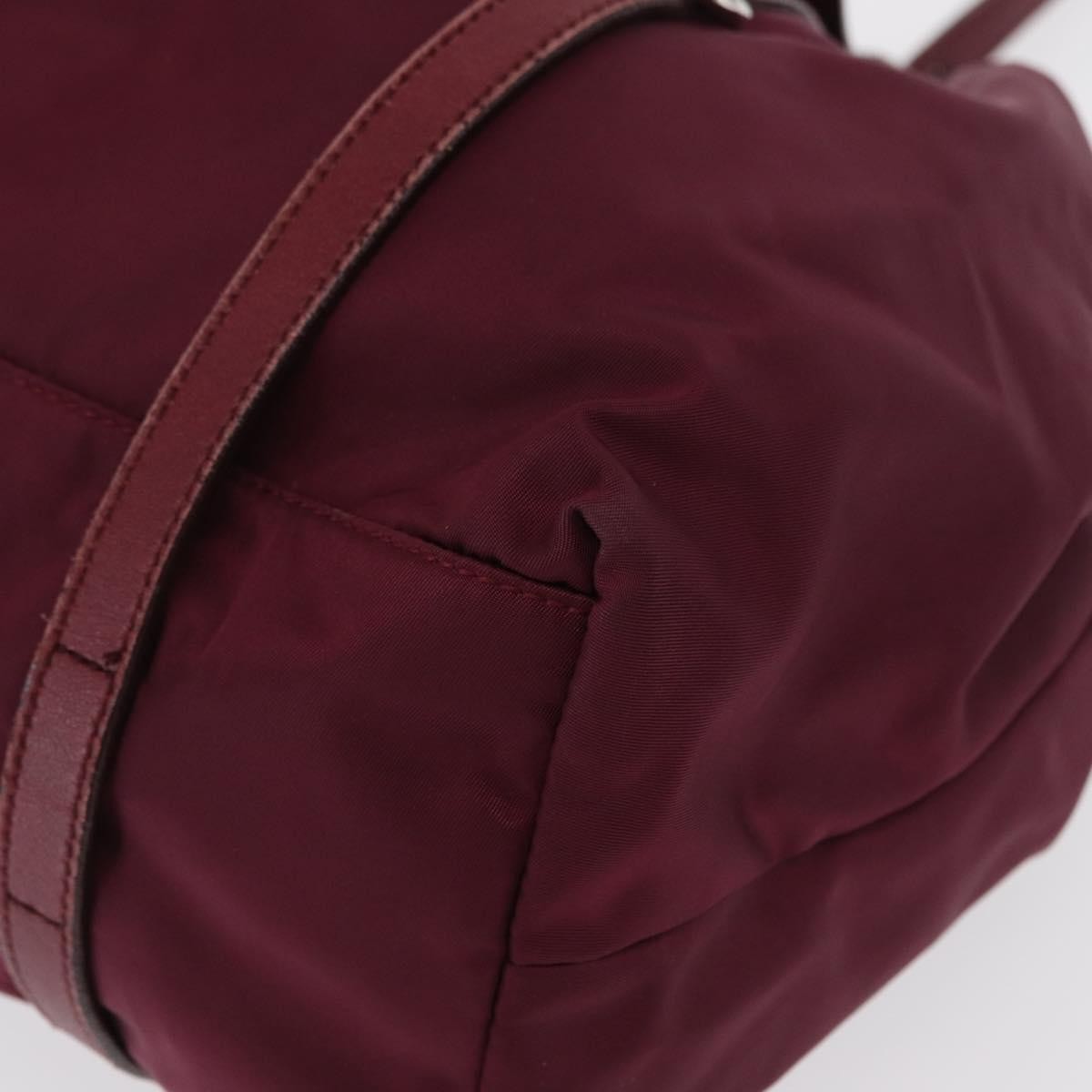 Prada PRADA Tote Bag Nylon Bordeaux Gold Authentic ep12877
