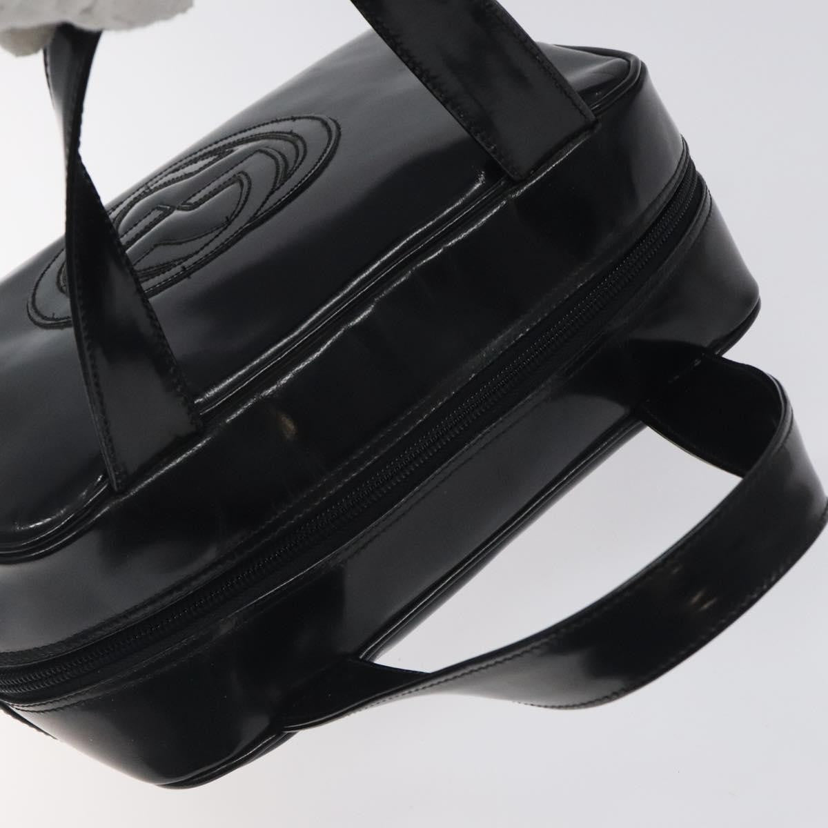 Gucci GUCCI Hand Bag Patent Leather Black Silver 000 1274 0505 Authentic ep8594