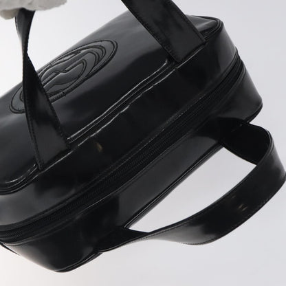 Gucci GUCCI Hand Bag Patent Leather Black Silver 000 1274 0505 Authentic ep8594