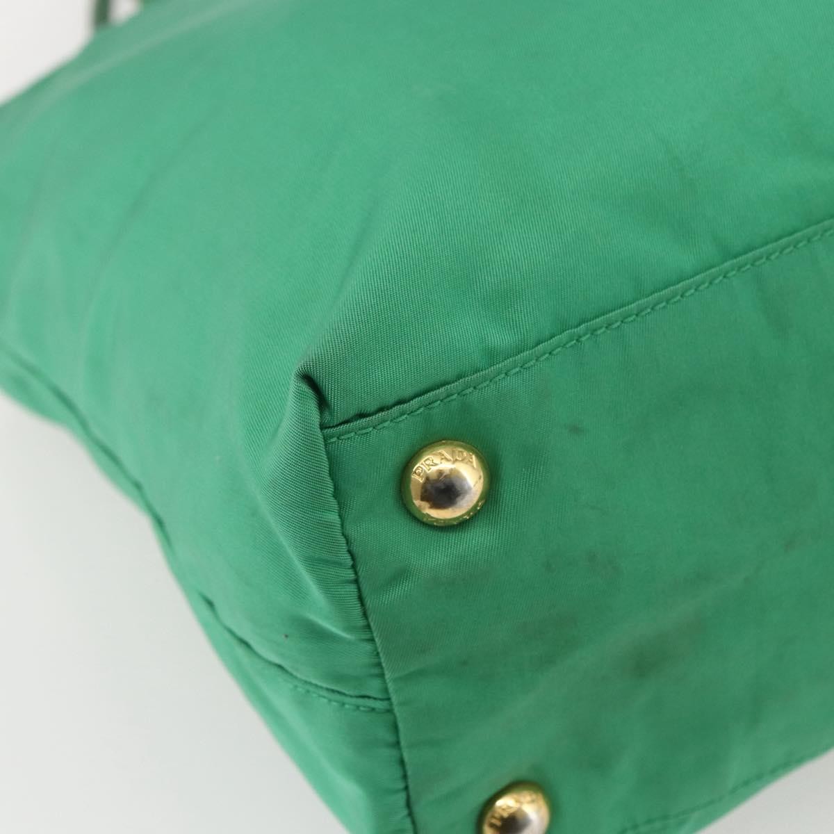 Prada PRADA Tote Bag Nylon Green Gold Authentic 155942