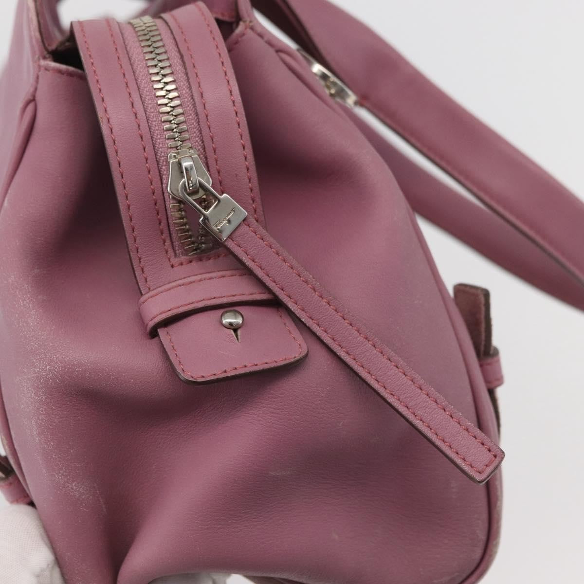 Salvatore Ferragamo Salvatore Ferragamo Gancini Tote Bag Leather Pink Silver Authentic BAZ427