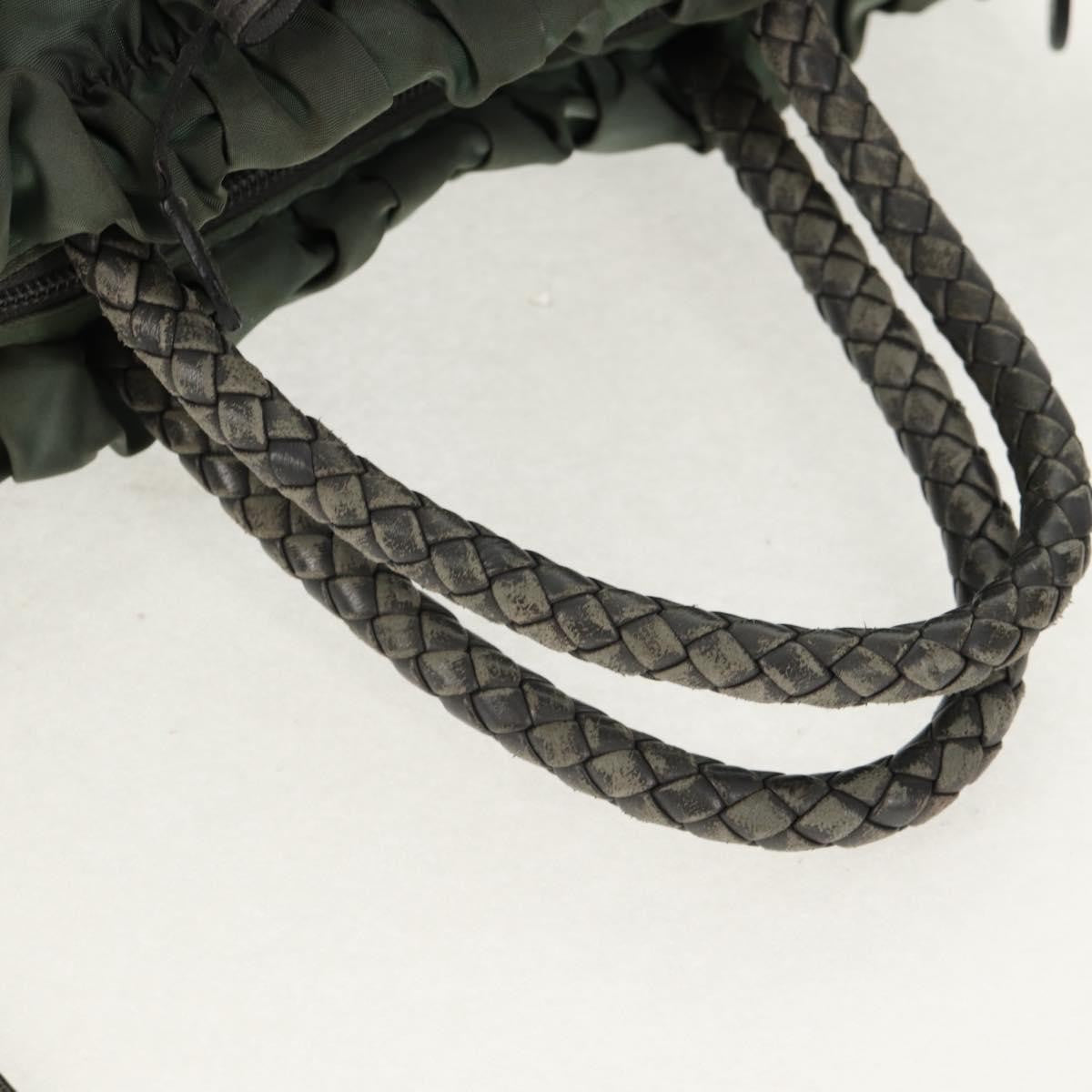 Prada PRADA Hand Bag Nylon 2way Green Gold Authentic 157145