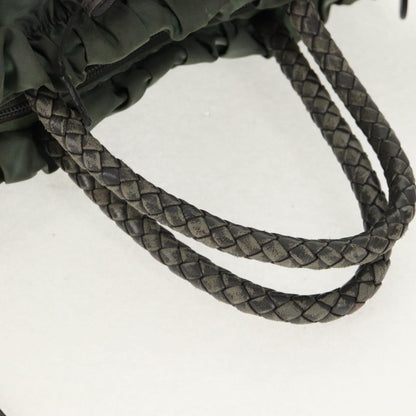 Prada PRADA Hand Bag Nylon 2way Green Gold Authentic 157145