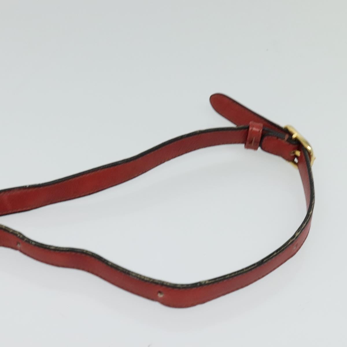 Gucci GUCCI Shoulder Bag Suede Vintage Red Gold Authentic ep7843