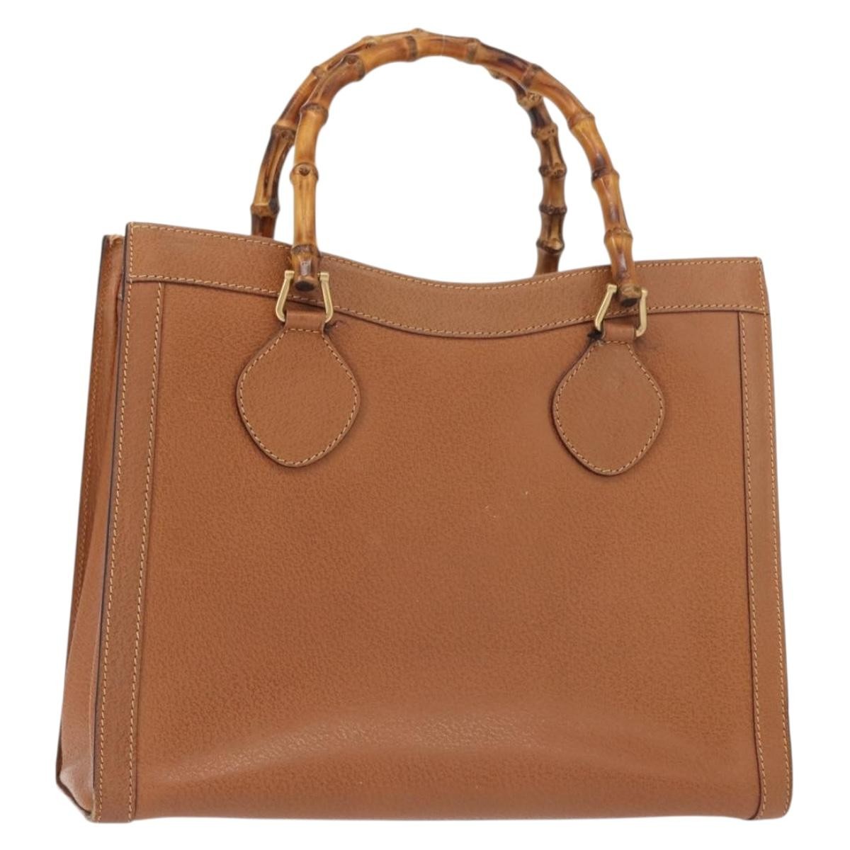 Gucci GUCCI Bamboo Hand Bag Leather Brown Gold 002 2853 0260 0 Authentic ep11300