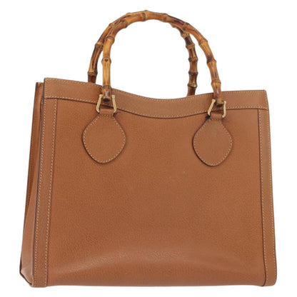 Gucci GUCCI Bamboo Hand Bag Leather Brown Gold 002 2853 0260 0 Authentic ep11300