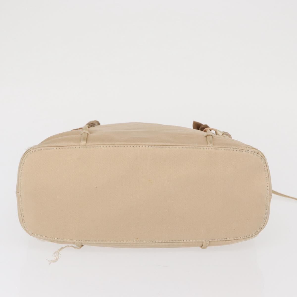 Prada PRADA Hand Bag Satin Beige Authentic 166753